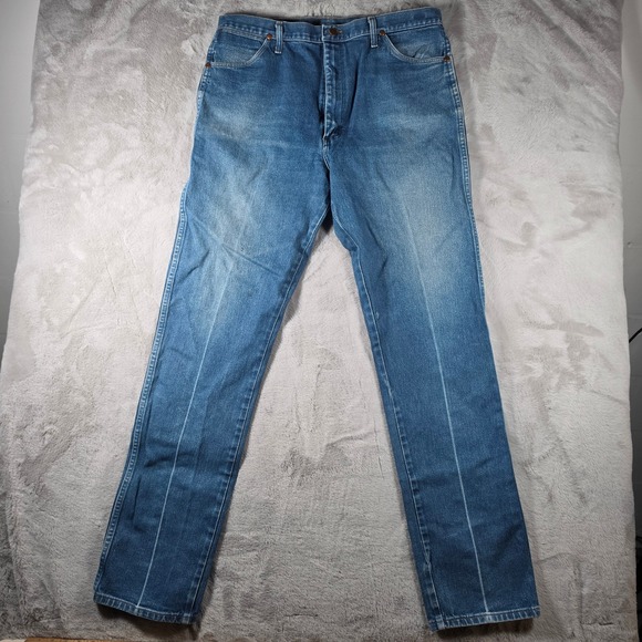 Wrangler Jeans Mens 40x38 Blue Cowboy Cut 13MWZ Original Fit Straight Leg Denim - Picture 2 of 9